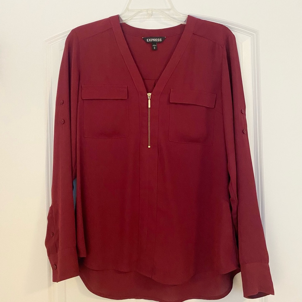 Express Women's Burgundy Blouse